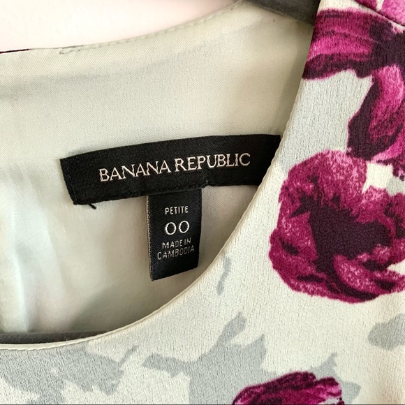 BANANA REPUBLIC Flower Dress Purple/Grey Size 00P - Picture 2 of 9